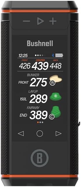 Bushnell Golf Wingman HD GPS Speaker | 3.5" Color Touchscreen, 360° Premium Audio, Visual & Audible Distances, Hazard & GreenView, Magnetic Cart Mount
