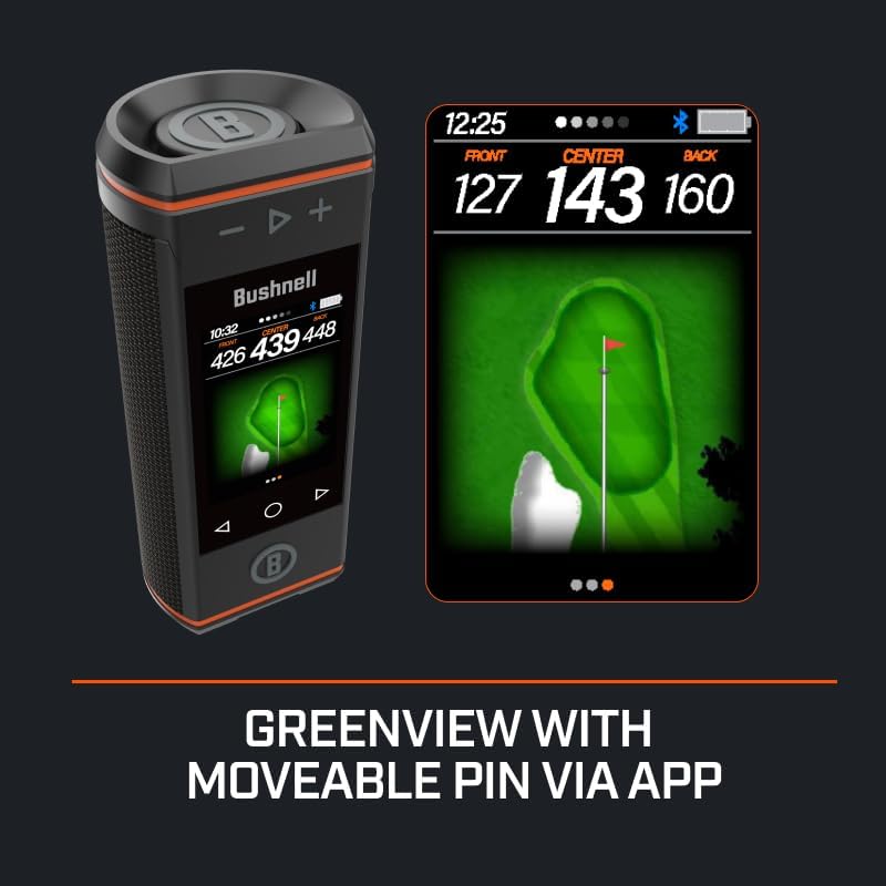 Bushnell Golf Wingman HD GPS Speaker | 3.5" Color Touchscreen, 360° Premium Audio, Visual & Audible Distances, Hazard & GreenView, Magnetic Cart Mount