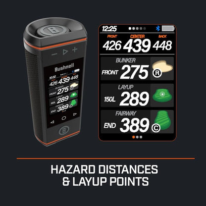 Bushnell Golf Wingman HD GPS Speaker | 3.5" Color Touchscreen, 360° Premium Audio, Visual & Audible Distances, Hazard & GreenView, Magnetic Cart Mount
