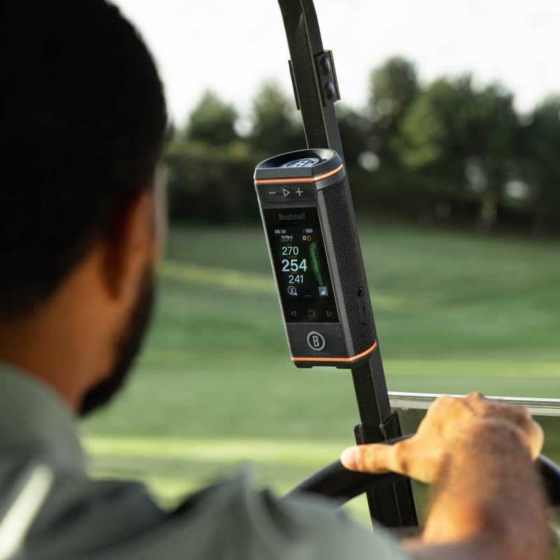 Bushnell Golf Wingman HD GPS Speaker | 3.5" Color Touchscreen, 360° Premium Audio, Visual & Audible Distances, Hazard & GreenView, Magnetic Cart Mount