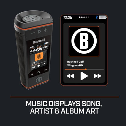 Bushnell Golf Wingman HD GPS Speaker | 3.5" Color Touchscreen, 360° Premium Audio, Visual & Audible Distances, Hazard & GreenView, Magnetic Cart Mount