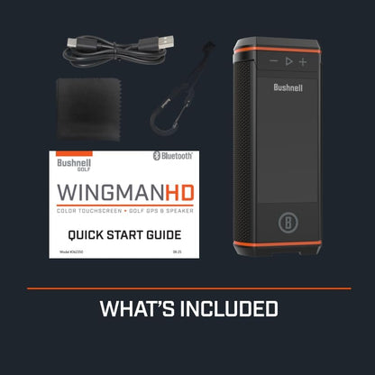 Bushnell Golf Wingman HD GPS Speaker | 3.5" Color Touchscreen, 360° Premium Audio, Visual & Audible Distances, Hazard & GreenView, Magnetic Cart Mount